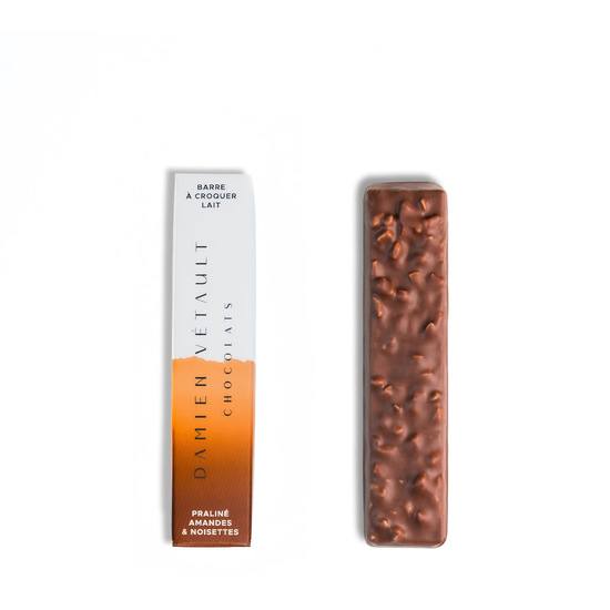 Damien Vétault Barre Chocolat Lait Amandes & Noisettes 50g Damien Vétault Barre Chocolat Lait Amandes & Noisettes 50g