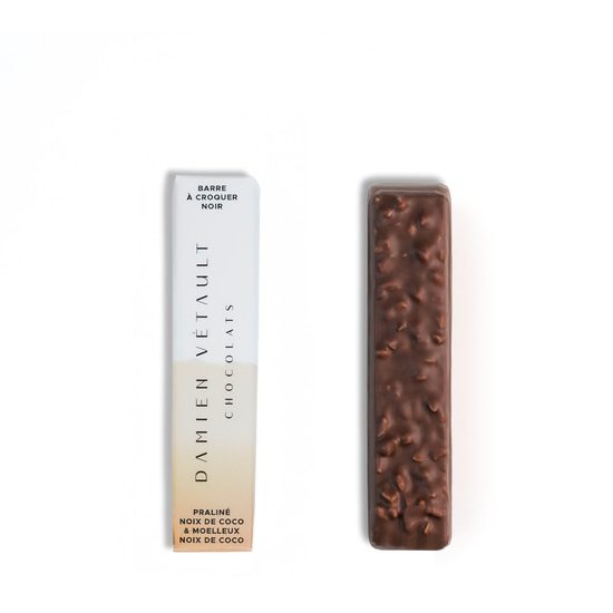 Damien Vétault Barre Chocolat Noir Praliné Noix de coco 50g Damien Vétault Barre Chocolat Noir Praliné Noix de coco 50g