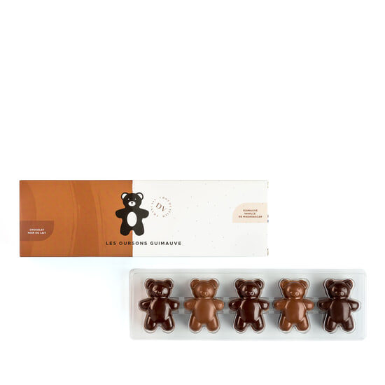 Damien Vétault Oursons Guimauve Chocolat Noir & Lait 10 Oursons